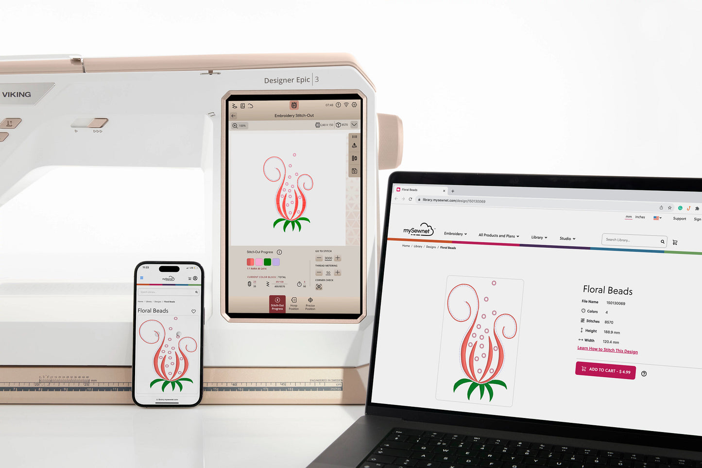 HUSQVARNA VIKING DESIGNER EPIC 3 Sewing & Embroidery Machine Starlight Bronze